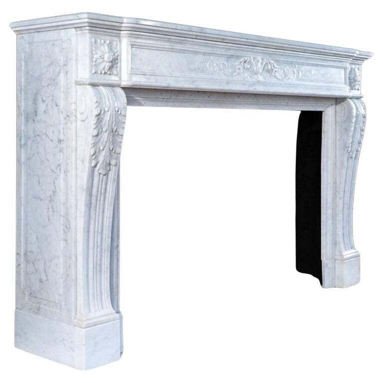 Solid Carrara Marble French Style Fireplace photo furniture