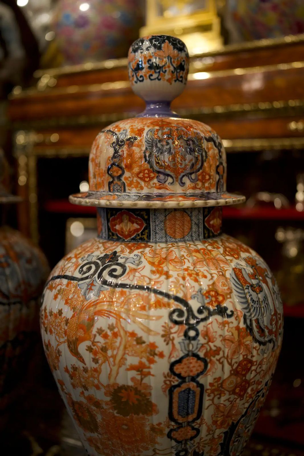 19th Century Pair Of Japanese Imari Lidded Ginger Jars/Vases photo 8500.0