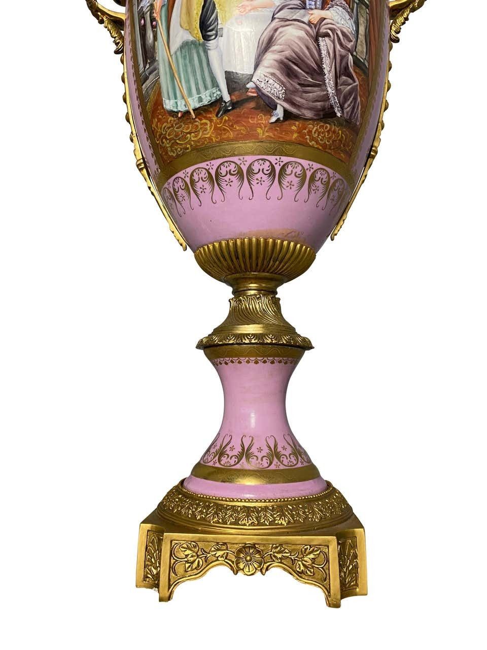 photo furniture Pair Of French Sèvres Marked Monumental Pink, 20th Century