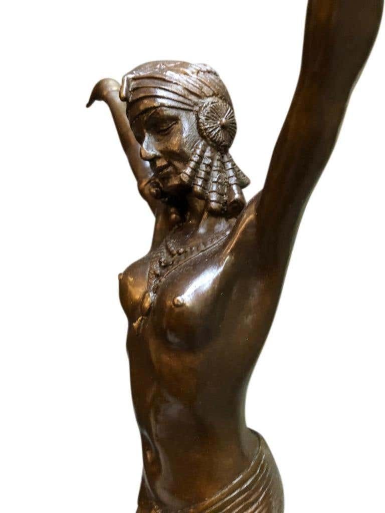 Art Deco Style Bronze Ballerina On Marble Base, Artist J.B Deposee photo for sale