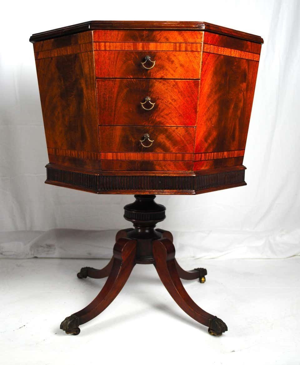19th Century Pair Of English Regency Hexagonal Sowing Box Or Side Tables photo furniture