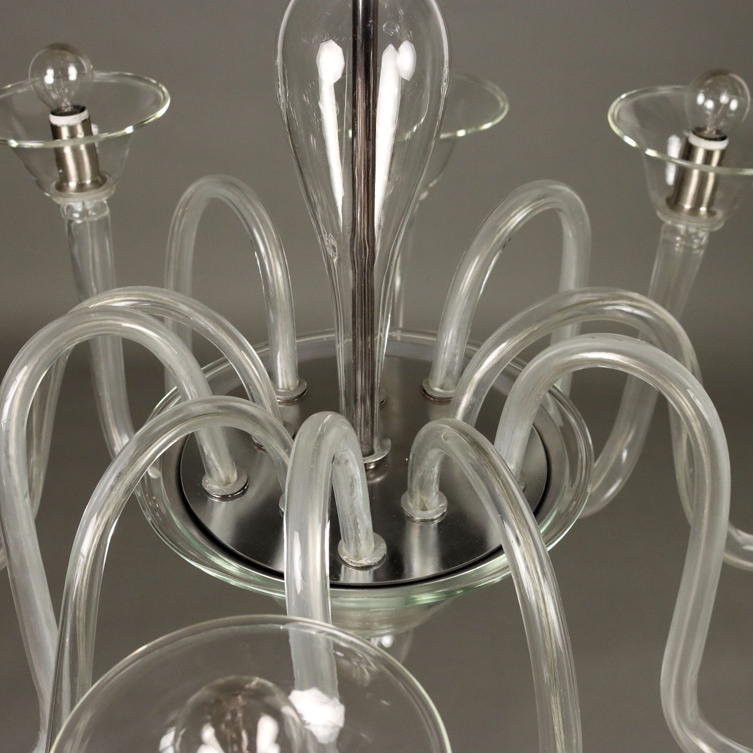 Antique Venetian Chandelier Blown Glass Italy XX Century photo vintage