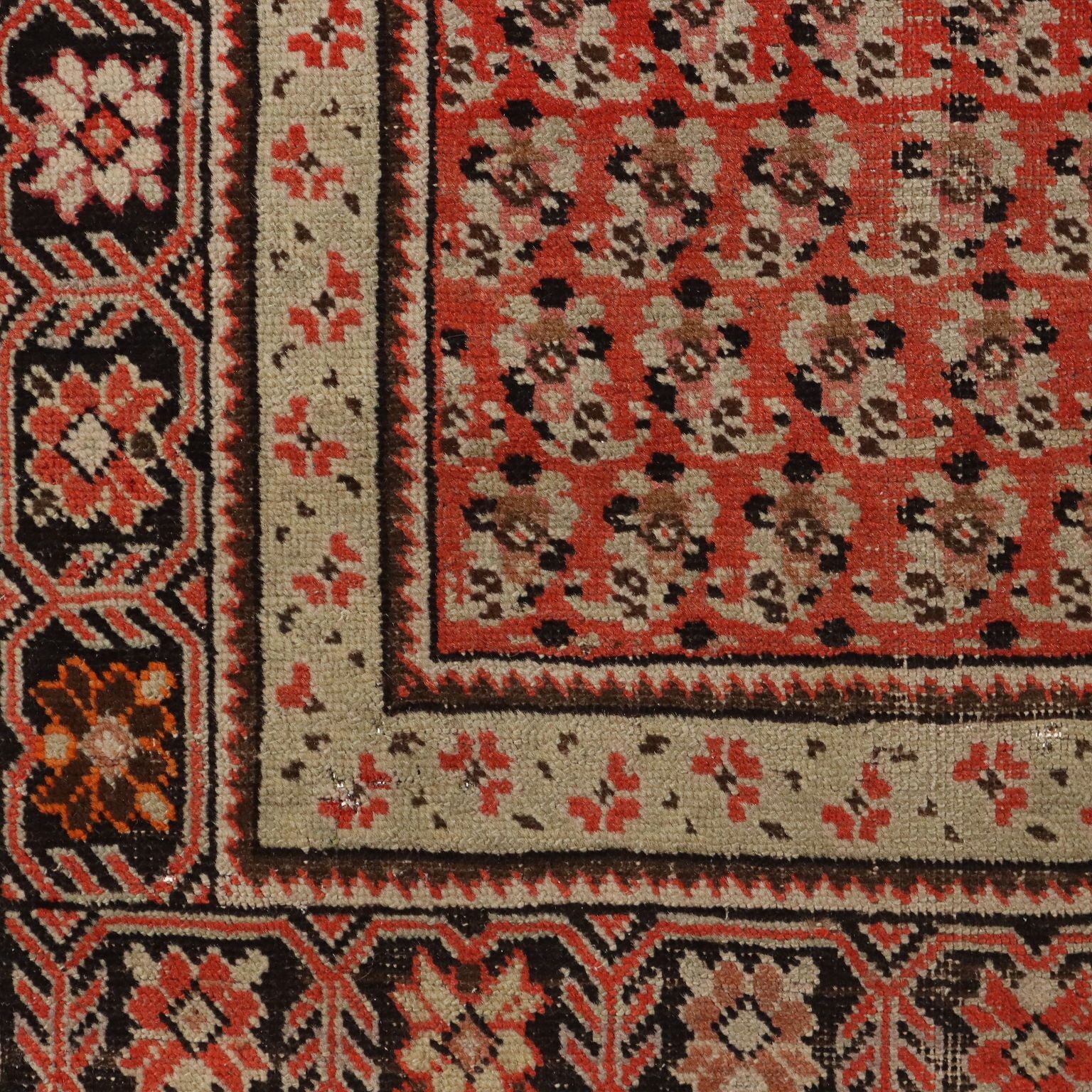 Antique Karabakh Carpet Wool Thin Knot Caucasus 116 X 56 In photo Textiles
