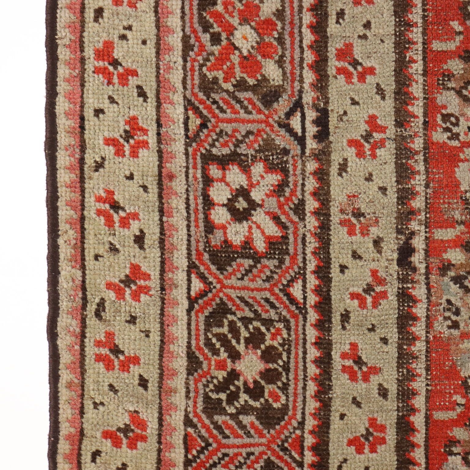 Antique Karabakh Carpet Wool Thin Knot Caucasus 116 X 56 In photo 660.0