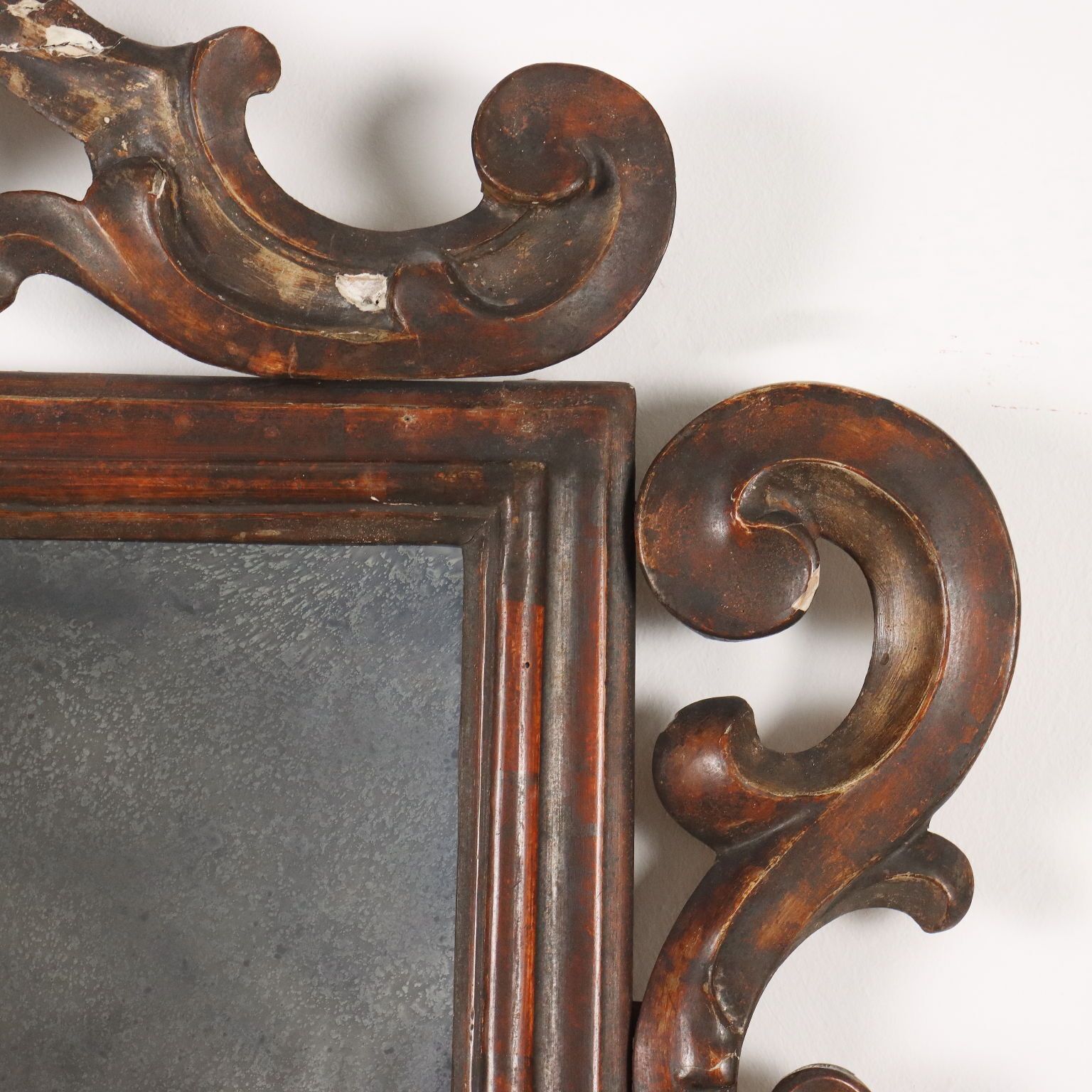 Antique Eclectic Mirror Lacquered Poplar Italy Late XVIII Century photo vinterior