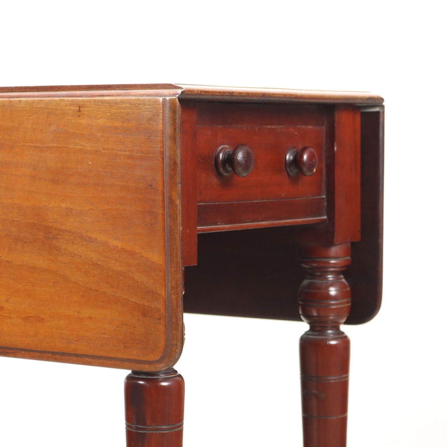 Antique Coffee Table Mahogany Drawers Decorations XIX Century photo vinterior