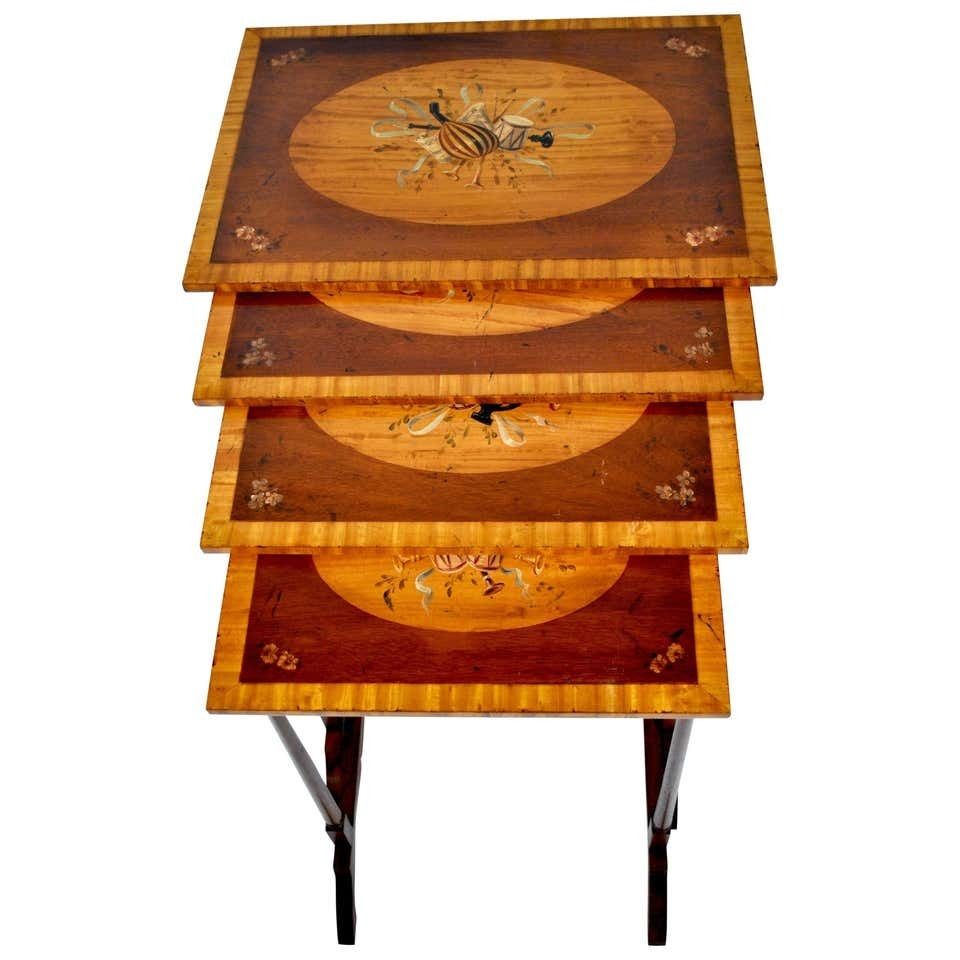 20th Century Sheraton Style Nest Of Tables In Mahogany