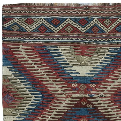 3.5x5.6 Ft Vintage Afyon Dazkiri Kilim Rug, West Central Anatolia, Ca 1960 photo Textiles