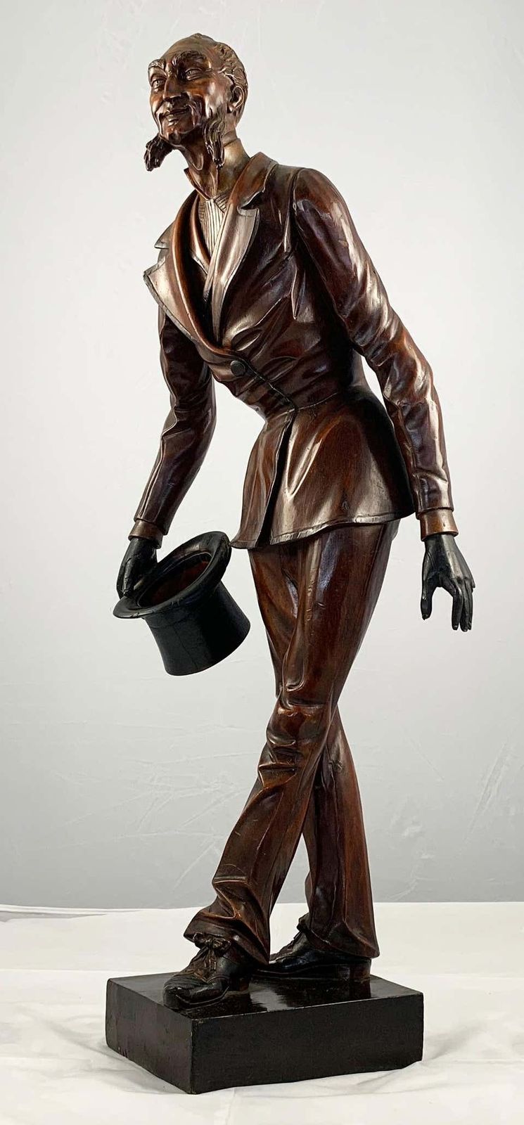 19th Century European Polychrome Carved Wood Figure Of A Dickensian Character photo furniture