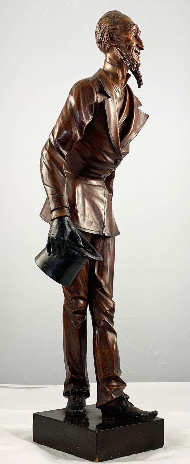 19th Century European Polychrome Carved Wood Figure Of A Dickensian Character photo Art