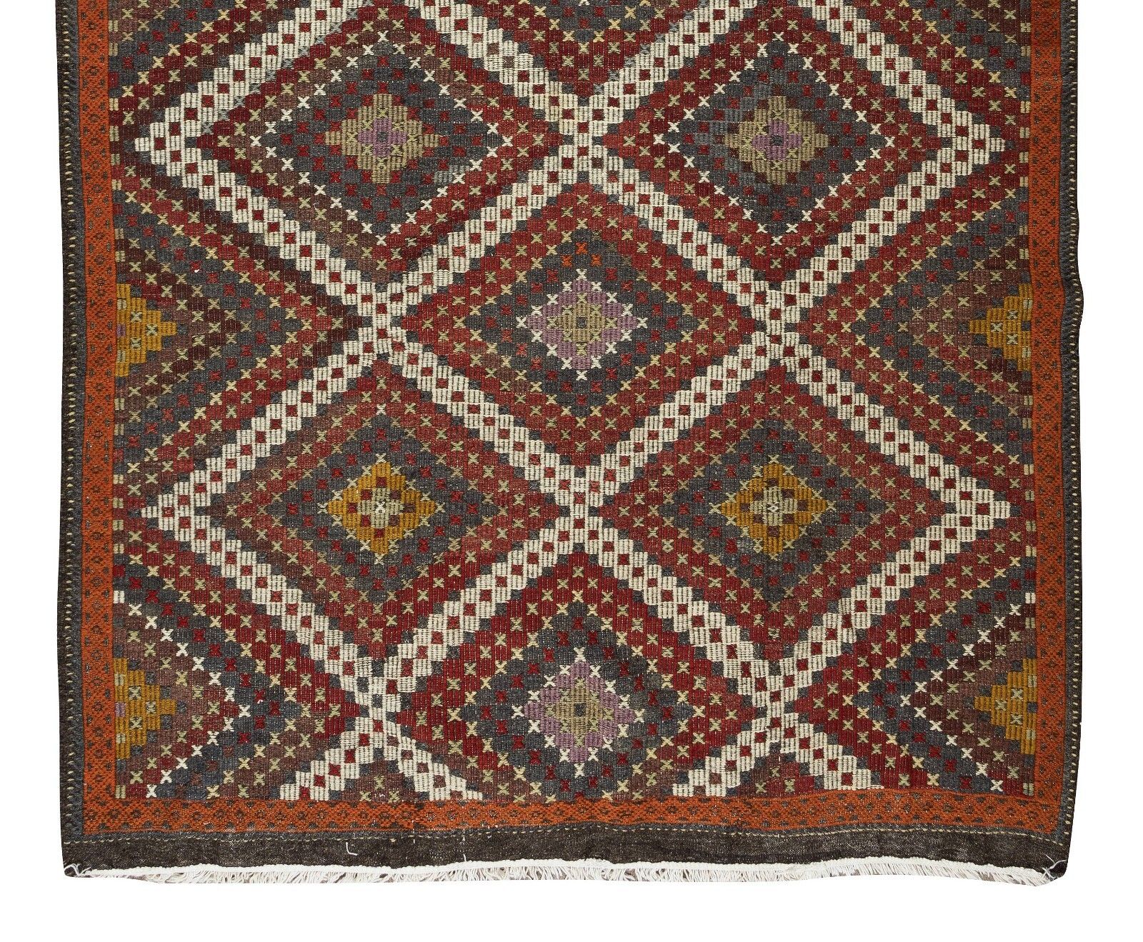 6.2x10 Ft Vintage Turkish Jajim Kilim, One Of A Kind Hand Woven Rug Made Of Wool photo 526.0