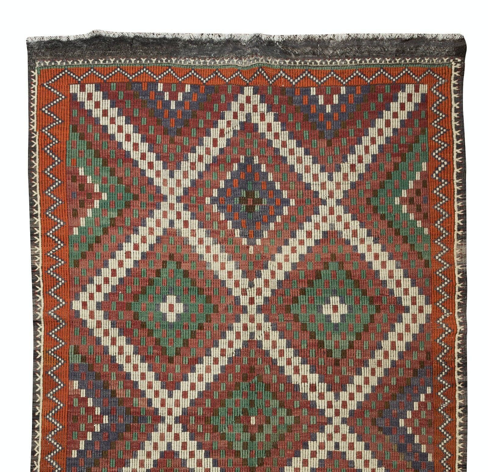 5.5x10.8 Ft Unique Vintage Anatolian Jijim Kilim, Hand Woven Rug Made Of Wool photo Textiles