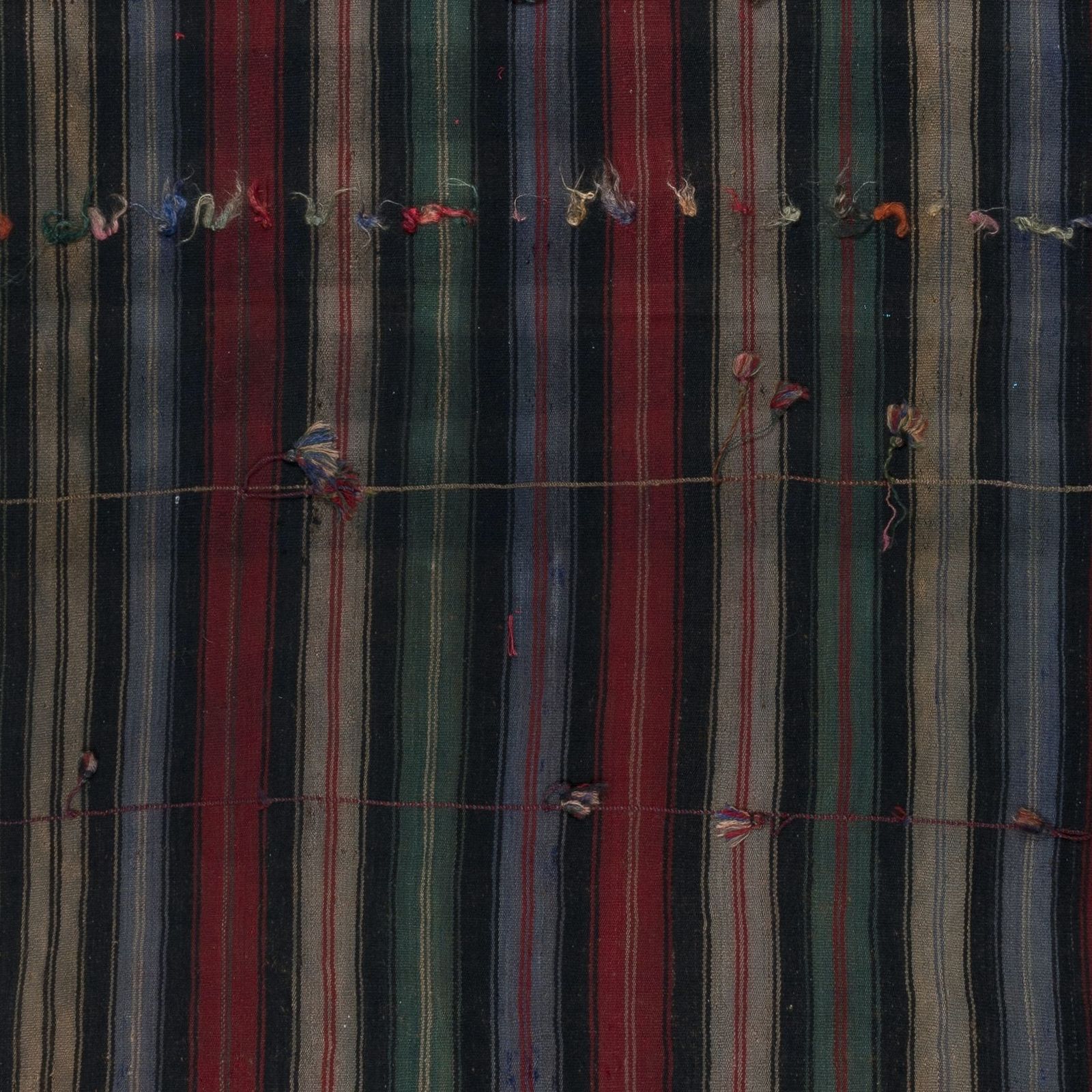 5.6x6.2 Ft Hand Woven Striped Kilim, Vintage Flat Weave Anatolian Rug photo 237.0