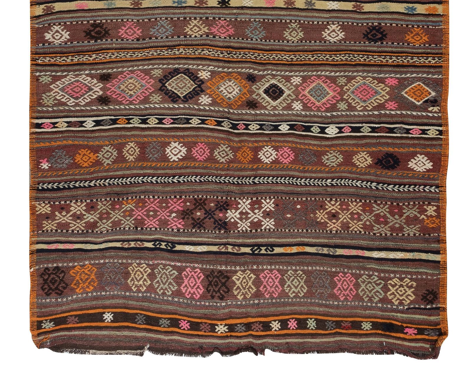5x8.3 Ft Hand Woven Turkish Vintage Wool Kilim, Flat Weave Rug photo 533.0
