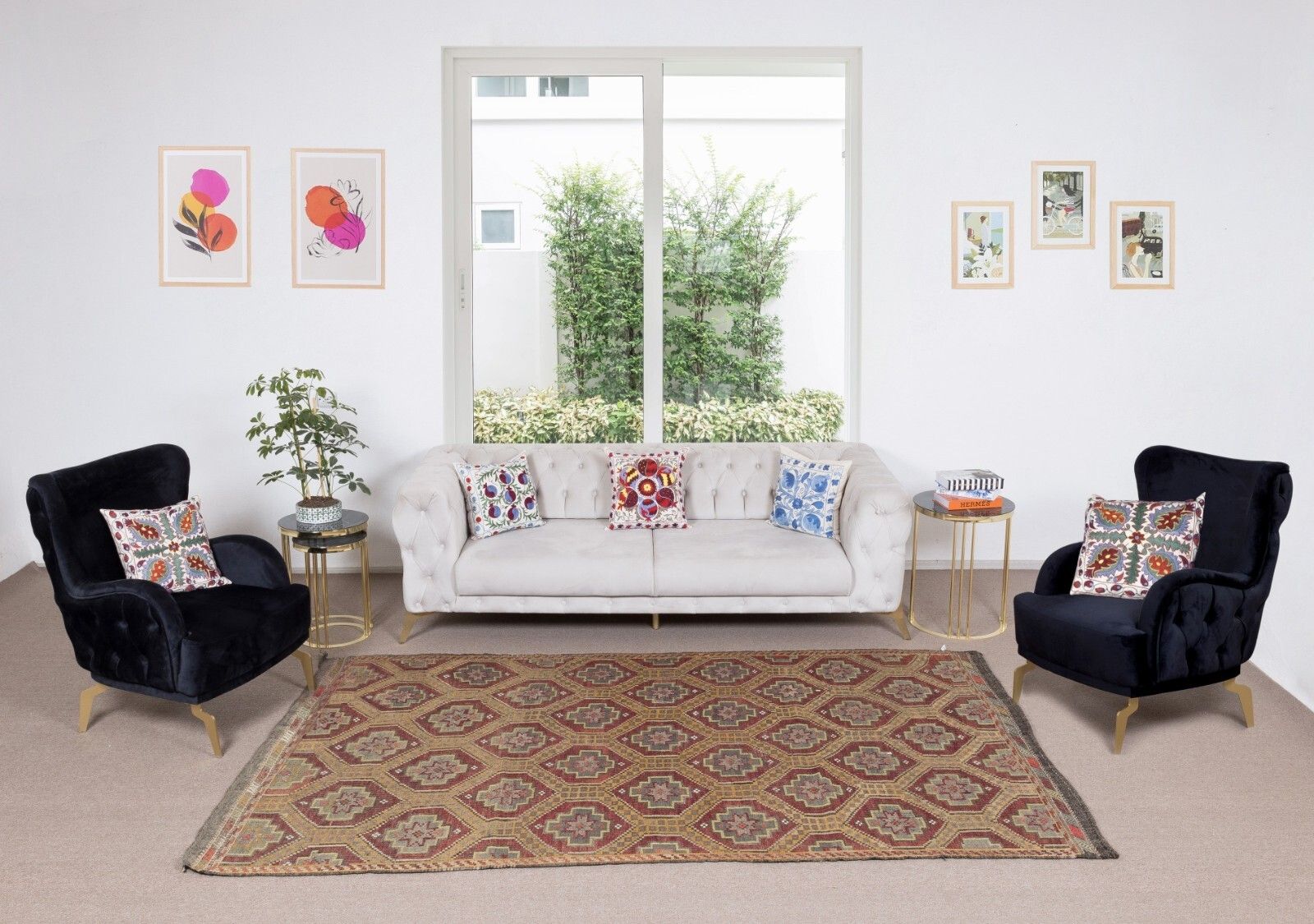 5.5x9.4 Ft Unique Vintage Anatolian Jijim Kilim, Hand Woven Rug Made Of Wool photo furniture
