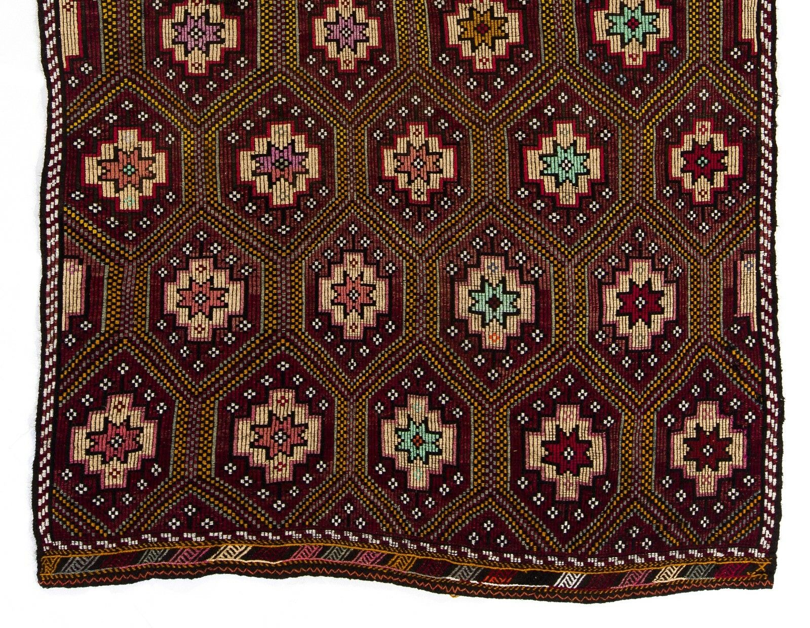 6x9.6 Ft Vintage Nomadic Anatolian Kilim Rug. Flat Weave Floor Covering photo for sale