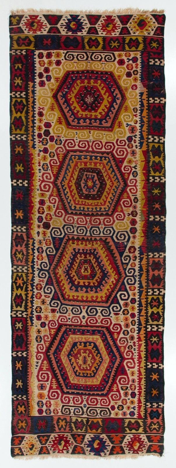 5x14.2 Ft Antique Central Anatolian Kilim, Flat Weave Rug