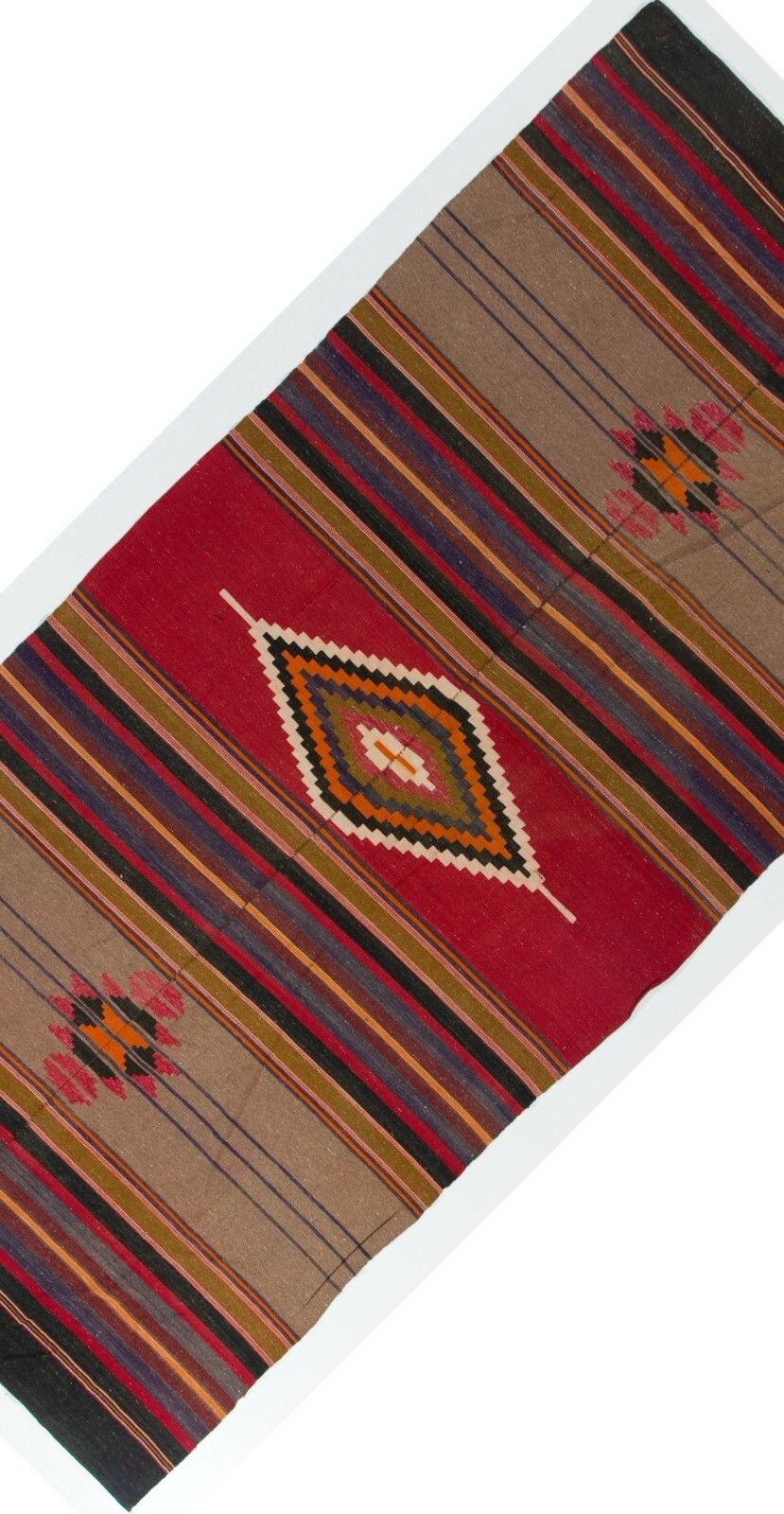 4.4x9.3 Ft Vintage Anatolian Kilim, Flat Woven Wool Rug photo 420.0
