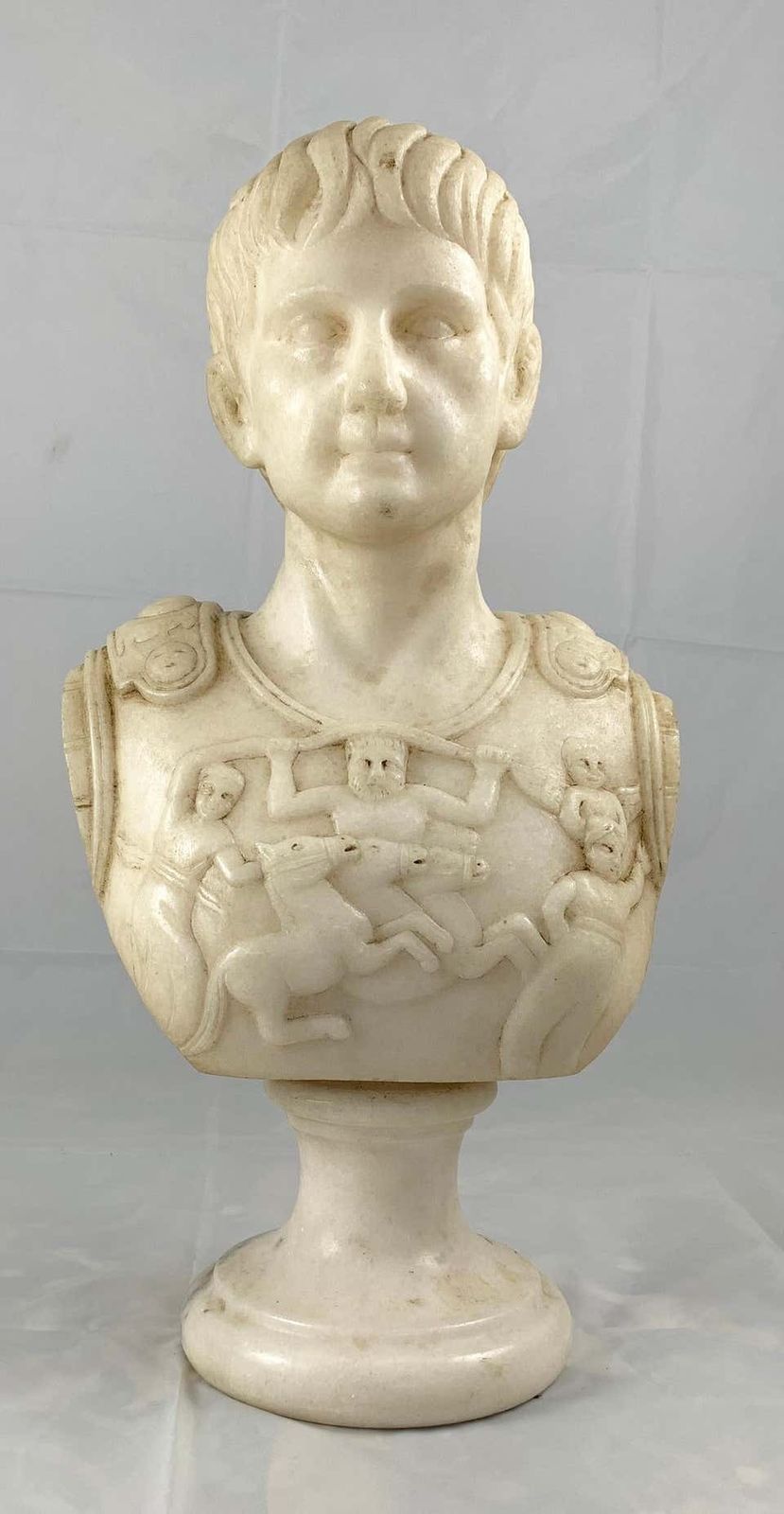 20th Century Fine White Marble Bust Of A Roman General photo furniture