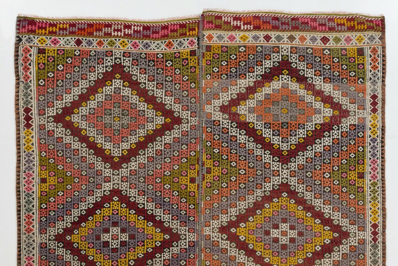 6x8 Ft Colorful Geometric Design Anatolian Kilim Rug photo furniture