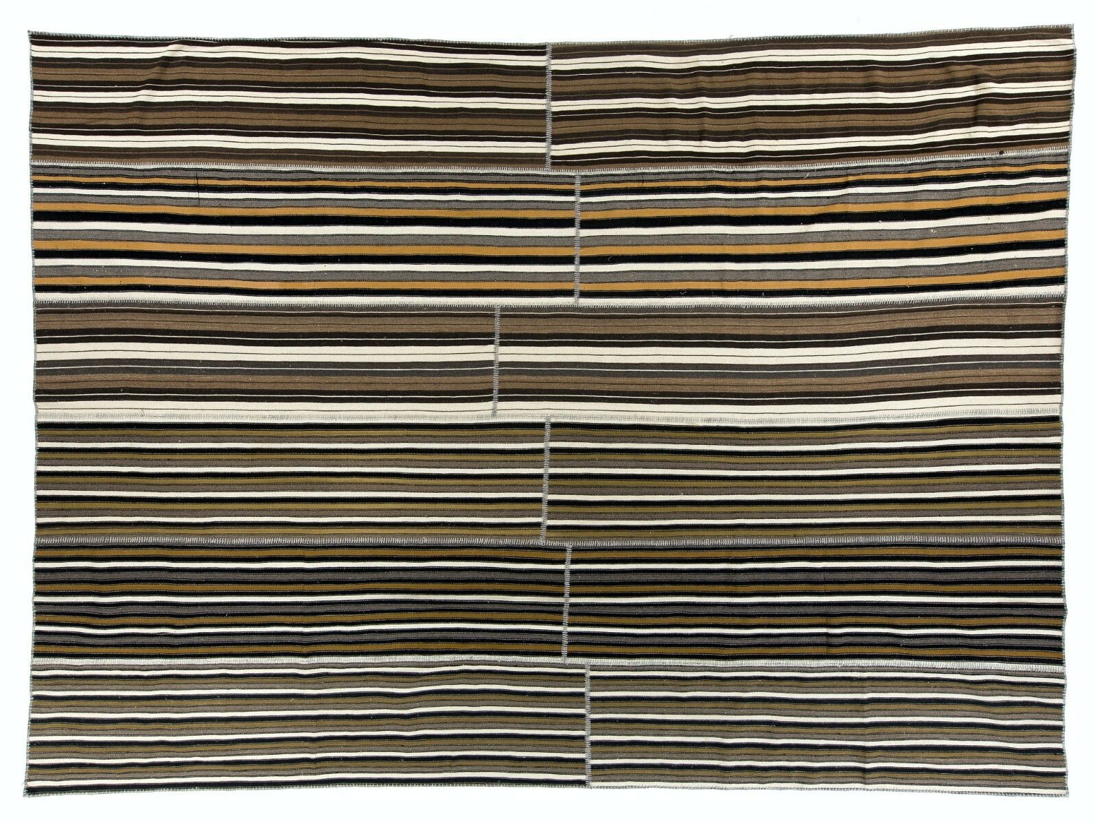 11x14.8 Ft Large Striped Nomadic Kilim. Flat Weave Floor Covering. photo Textiles