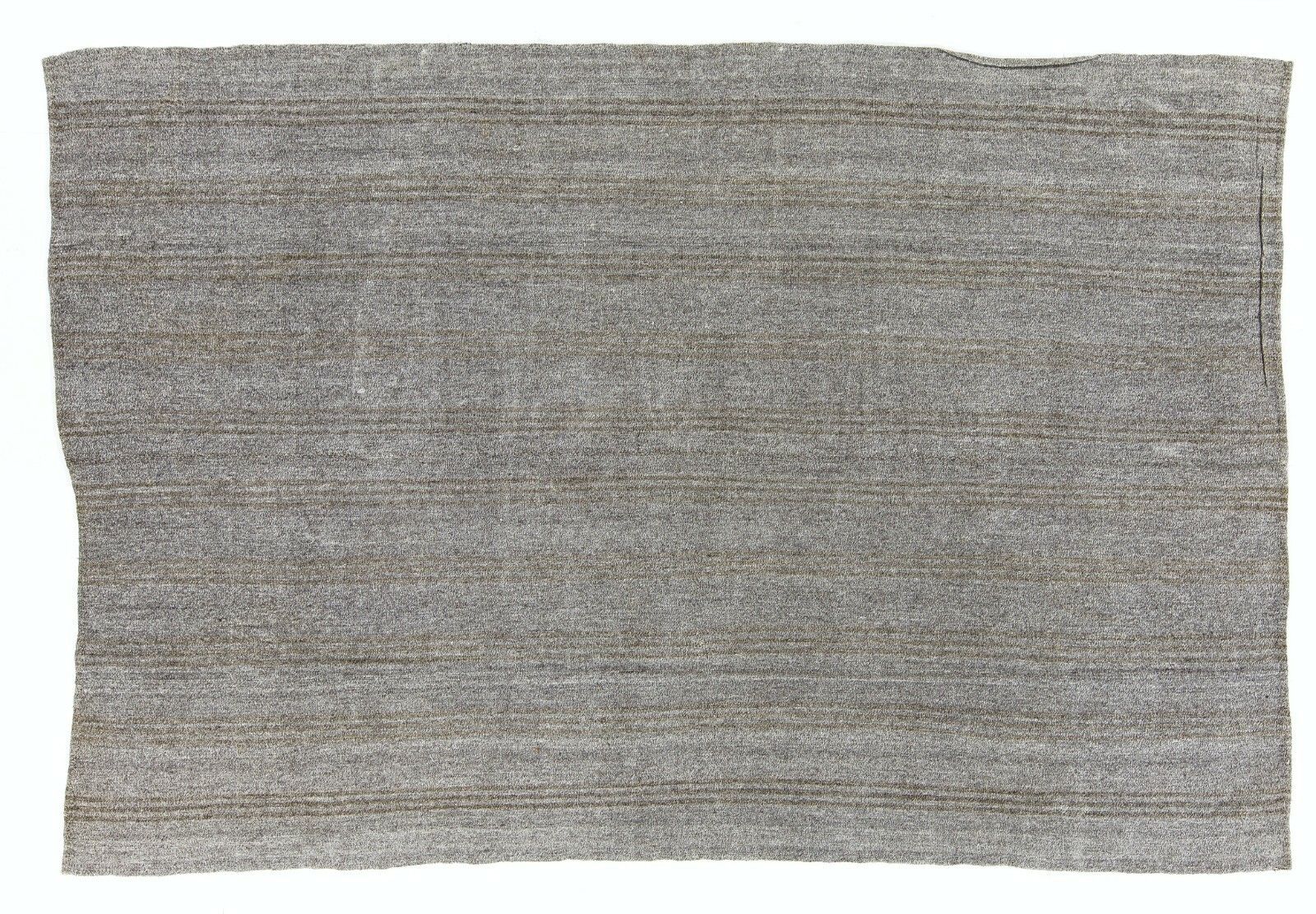 7.8x11.5 Ft Natural Goat Wool And Hemp Hand Woven Vintage Kilim (Flat Weave) photo Textiles