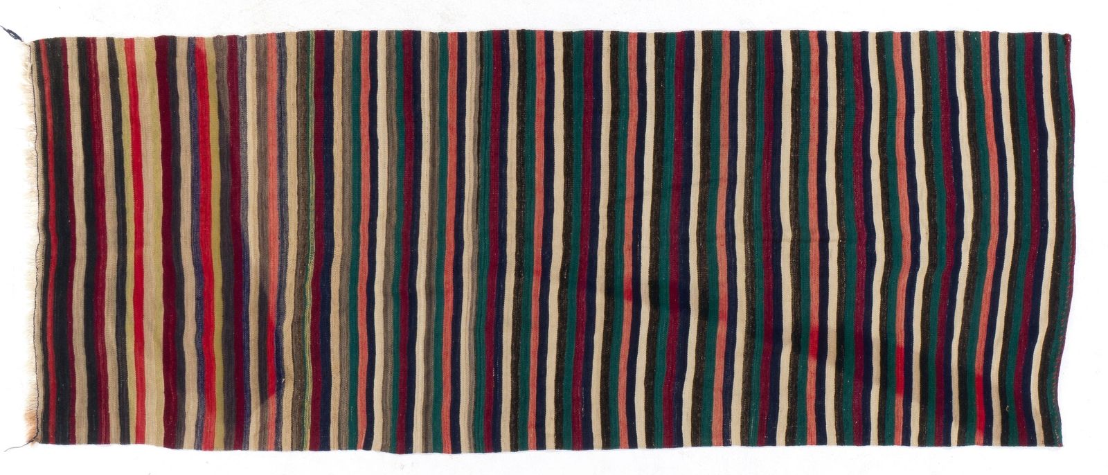 4.7x11.8 Ft Vintage Handmade Turkish Kilim, 100% Wool, Flat Weave Runner Rug photo Textiles