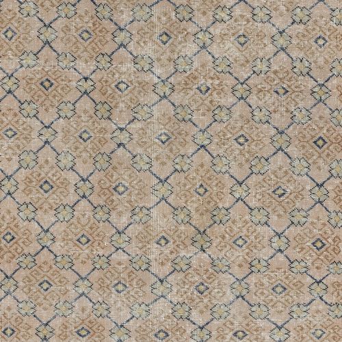 3.7x6.7 Ft Vintage Handmade Pink Turkish Accent Rug With Floral Design photo 285.0