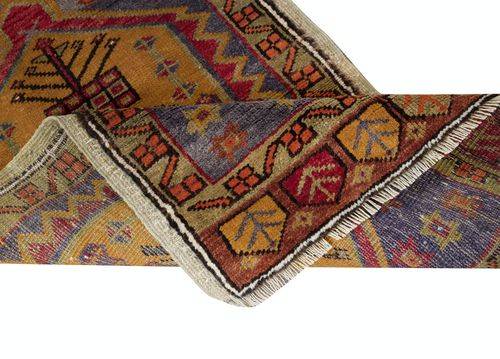 21x38 In Traditional Vintage Handmade Turkish Accent Rug, Decorative Door Mat photo for sale
