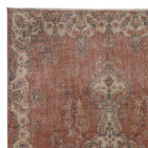 5.5x10 Ft One Of A Kind Vintage Handmade Turkish Area Rug, Red 1960s Carpet photo Textiles