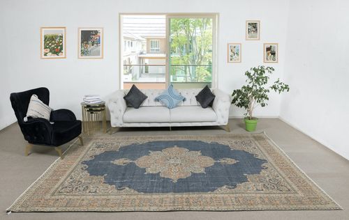 8.3x11.7 Ft Vintage Handmade Wool Large Area Rug, One Of A Kind Turkish Carpet photo furniture