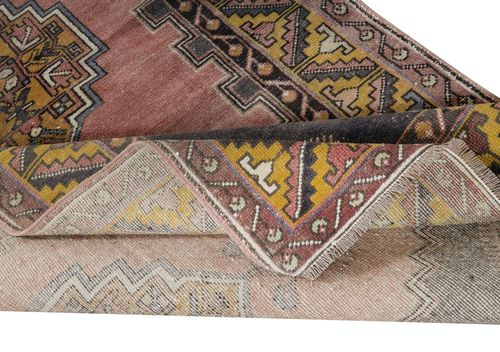 4x7.3 Ft Vintage Handmade Turkish Oriental Rug For Tribal Interiors. All Wool photo for sale