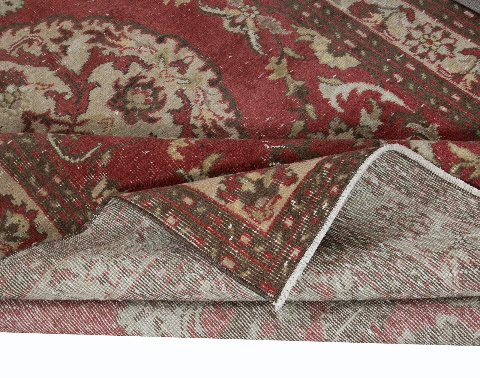 5.3x9 Ft Vintage Hand Knotted Turkish Village Rug For Living Room Decor photo for sale