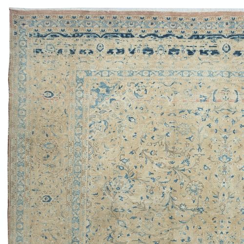 9.2x13 Ft One Of A Kind Vintage Beige Large Area Rug, Handmade Turkish Carpet photo Textiles