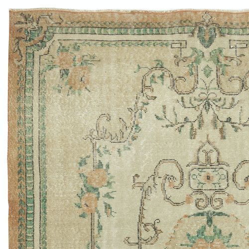 5.4x8.8 Ft French Aubusson Inspired Vintage Handmade Turkish Wool Area Rug photo Textiles