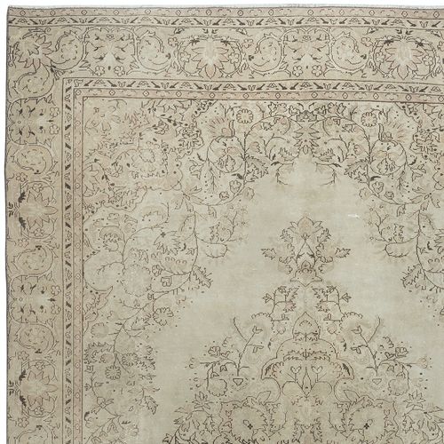 6.3x10.2 Ft One Of A Kind Handmade Beige Rug, Vintage Sun Faded Turkish Carpet photo Textiles