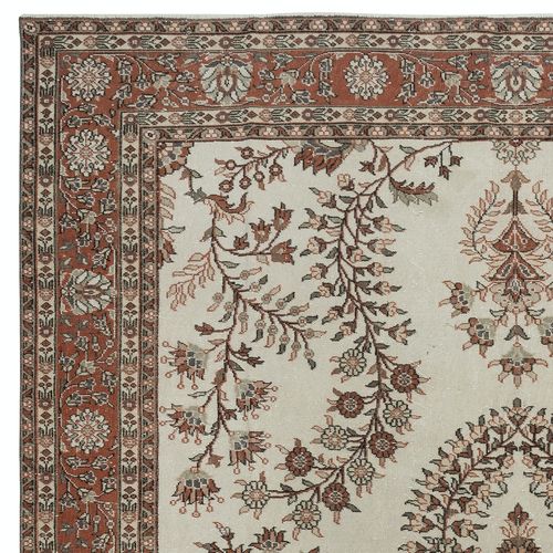 9.6x12.8 Ft One Of A Kind Vintage Rug In Beige & Red. Handmade Turkish Carpet photo Textiles
