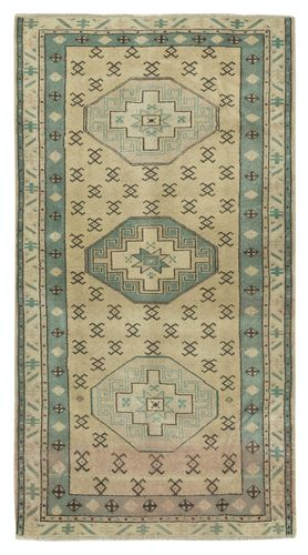 34x62 In Mid Century Handmade Turkish Accent Rug Made Of Wool