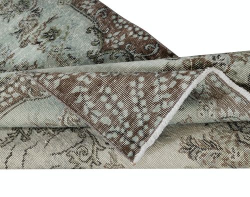 3.8x6.8 Ft Light Blue Color Over Dyed Small Rug. Handmade Turkish Accent Rug photo for sale