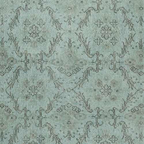 3.7x6.7 Ft Light Blue Color Handmade Turkish Accent Rug With Floral Design photo 251.0