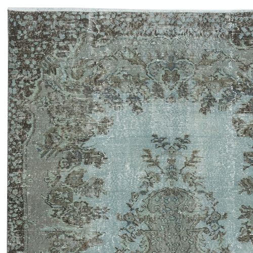 5.5x9 Ft Contemporary Blue Area Rug With Medallion Design. Handknotted In Turkey photo Textiles
