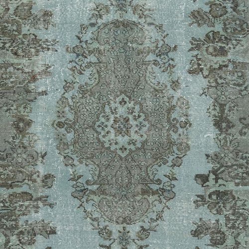 5.5x9 Ft Contemporary Blue Area Rug With Medallion Design. Handknotted In Turkey photo 455.0