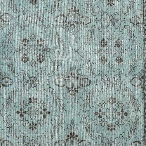 4x6.8 Ft Light Blue Area Rug With Floral Design. Hand Knotted In Turkey photo 220.0