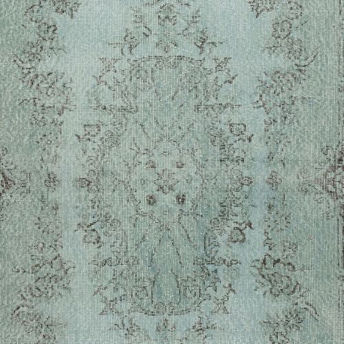 3.8x7 Ft Modern Handmade Turkish Accent Rug Redyed In Light Blue. Floor Covering photo 220.0