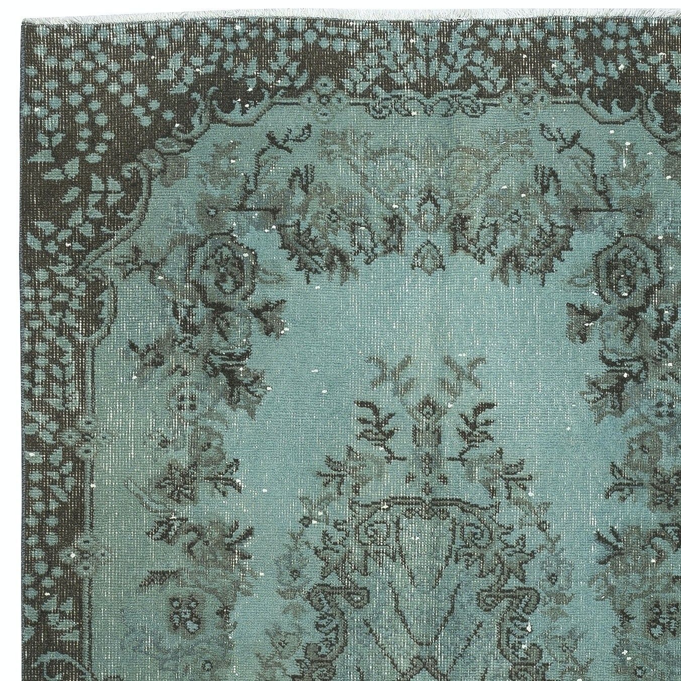 4x7 Ft Contemporary Handmade Turkish Area Rug Over Dyed In Blue. Floor Covering photo Textiles