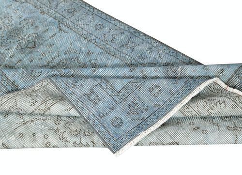 3.8x6.6 Ft Blue Accent Rug For Modern Interiors, Handmade In Turkey photo for sale