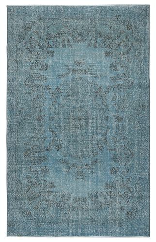5.6x9 Ft Light Blue Color Handmade Anti Bacterial Turkish Wool Area Rug