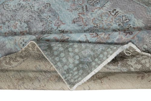 5.6x9.6 Ft Light Blue Color Handmade Turkish Wool Area Rug For Modern Interiors photo for sale