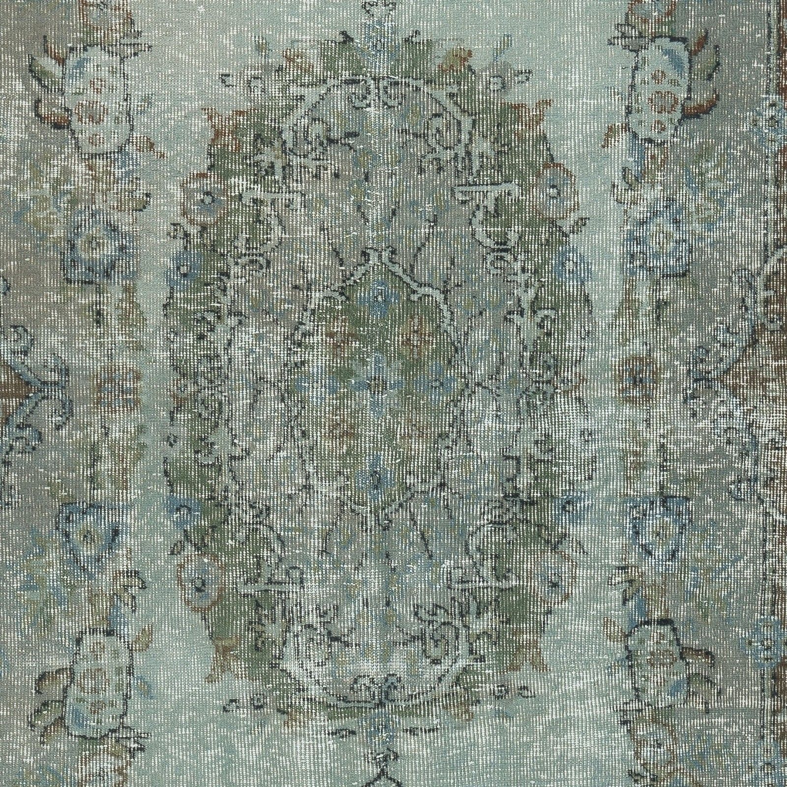 4x7.5 Ft Blue Color Modern Area Rug With Medallion Design, Handmade In Turkey photo 249.0