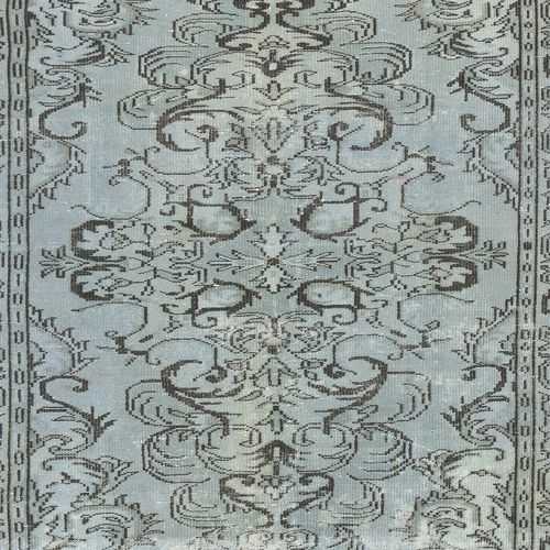 5.7x9.8 Ft Authentic Modern Handmade Turkish Wool Area Rug In Light Blue Color photo 506.0
